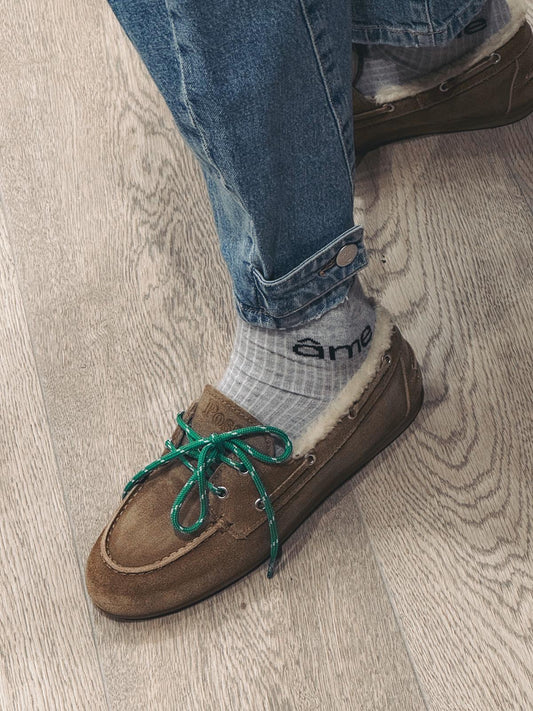 POSA Mocassins Bateau Fourrés Beige – vue 2