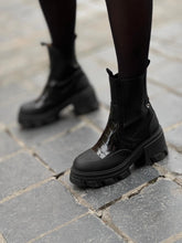 Charger l'image dans la galerie, GANNI Bottines Chelsea Mi-Haute Semelle épaisse cramponnée