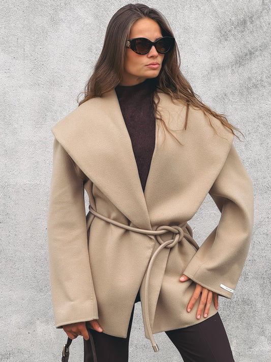 SPORTMAX Veste en Double de Pure Laine Poil de Chameau