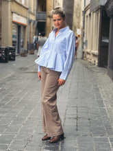 Charger l'image dans la galerie, GANNI Chemise Péplum à Rayures Bleue