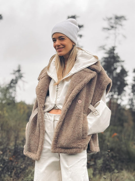 MAX MARA Manteau Teddy en Alpaga Bronze – vue 2