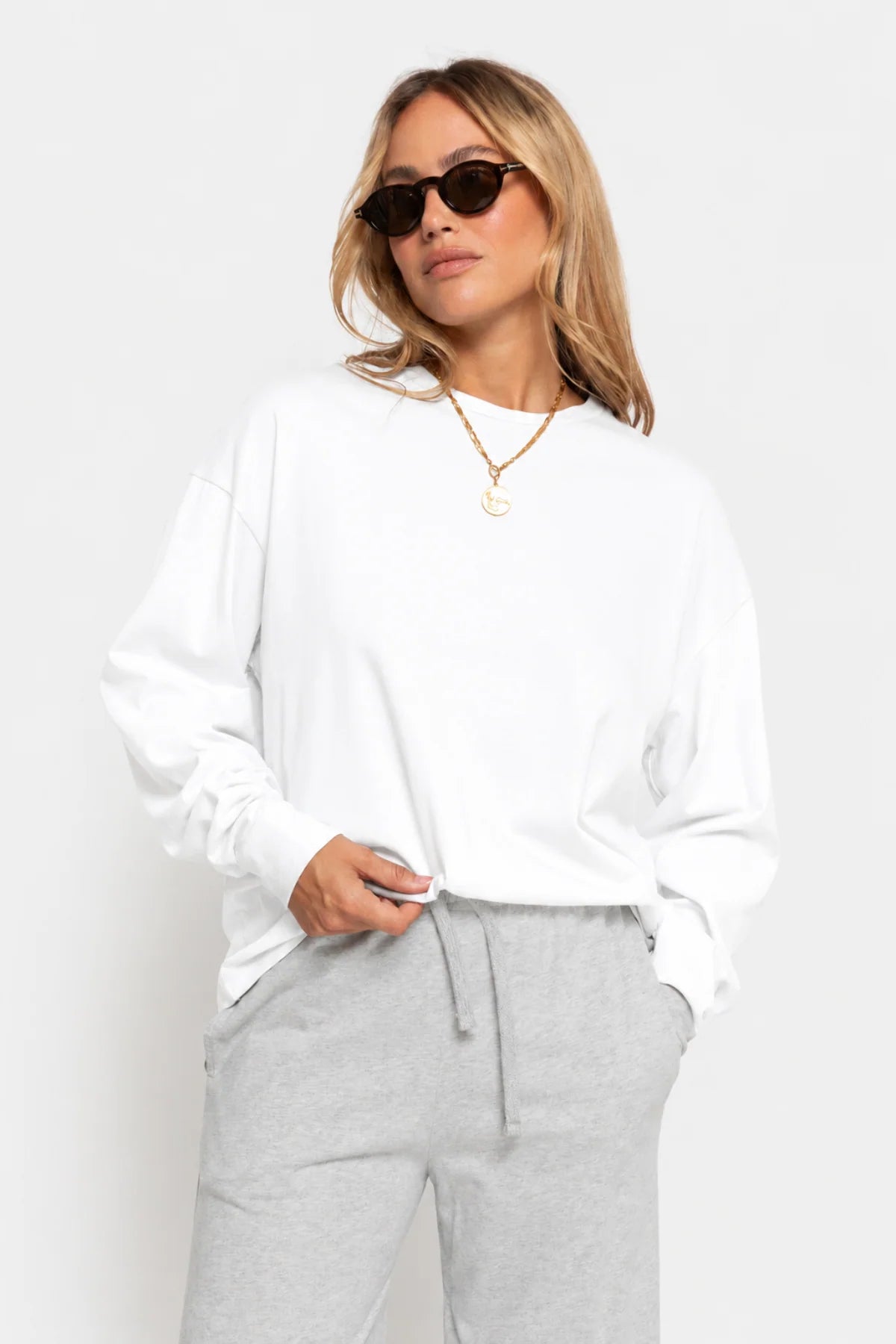 AME T-shirt Manches Longues Orbit Blanc