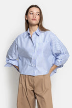 Charger l'image dans la galerie, AME Chemise Courte Ocean Rayures Bleu Clair