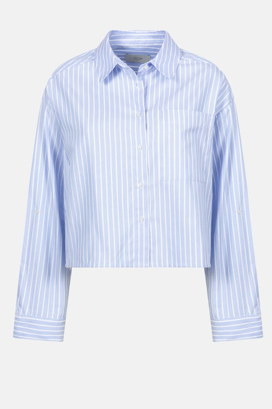 AME Chemise Courte Ocean Rayures Bleu Clair – vue 2