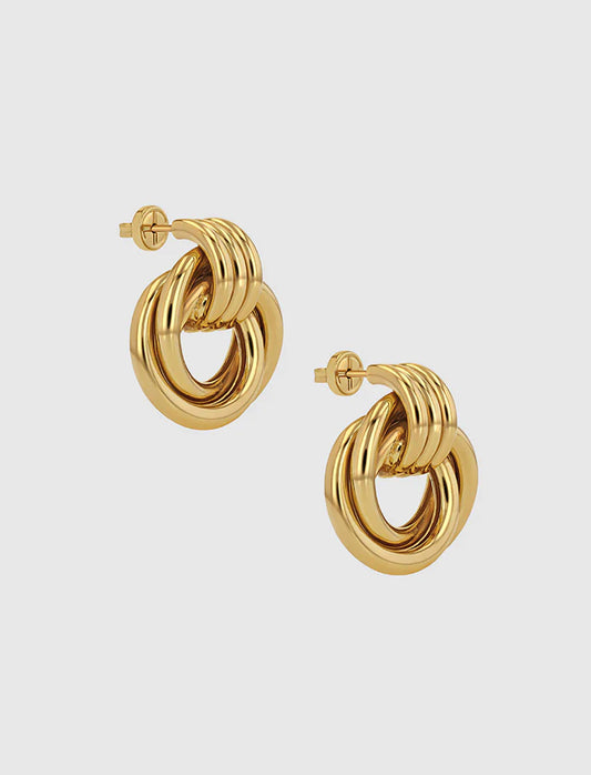 ANINE BING Boucles d’oreilles Triple Knot Gold – vue 2