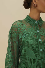 Charger l'image dans la galerie, FARM RIO Chemise Green Landscape Guipure