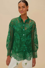 Charger l'image dans la galerie, FARM RIO Chemise Green Landscape Guipure