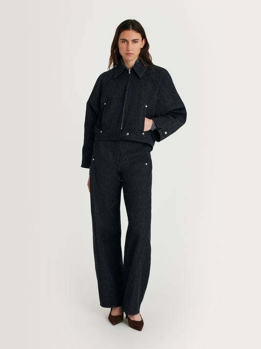MARGAUX LONNBERG Blouson Andy Wool Denim – vue 2