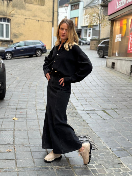 HAIKURE Robe Longue en Jean Black – vue 2