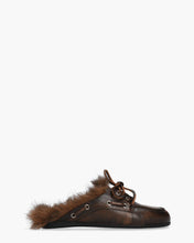 Charger l'image dans la galerie, POSA Boat Loafer Mule Hairfy Fur - Burgundy