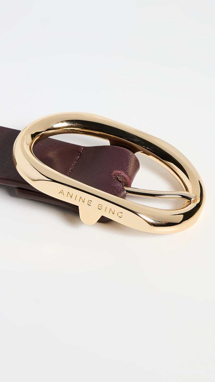 ANINE BING Ceinture Signature Link Bordeaux – vue 2