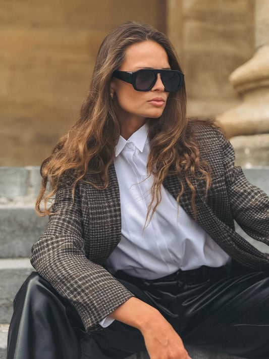 MARGAUX LONNBERG Veste Elvis Green Check – vue 2