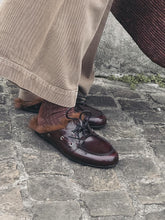 Charger l'image dans la galerie, POSA Mules Boat Loafer Fourrure Burgundy