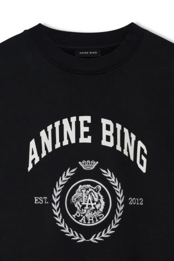 ANINE BING Miles Sweatshirt Collegiate - Vintage Black detail