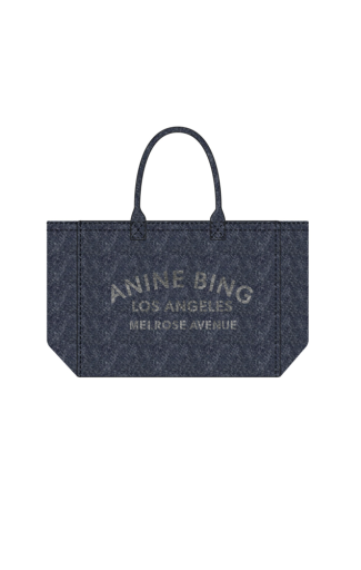 ANINE BING Leo Denim Tote - Ink Blue