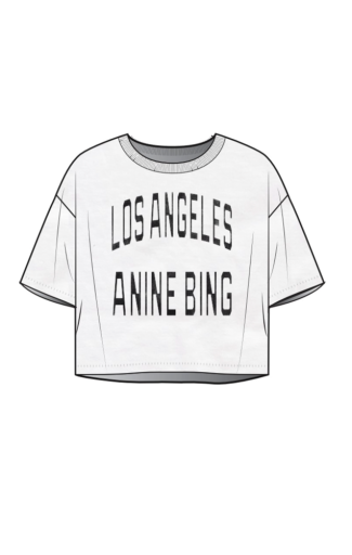 ANINE BING Johnny Cropped Tee - Cream