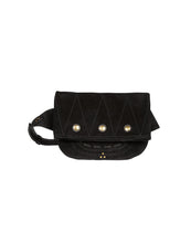 Charger l'image dans la galerie, Sac Jerry banane Croûte Velours Noir JEROME DREYFUSS