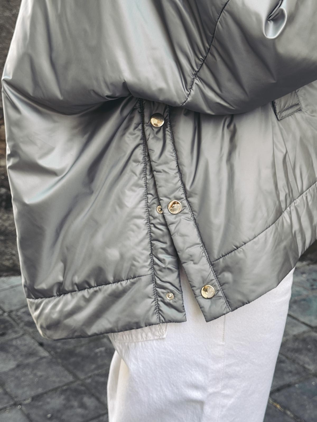MAX MARA THE CUBE Manteau Matelassé Fiore Gris Acier