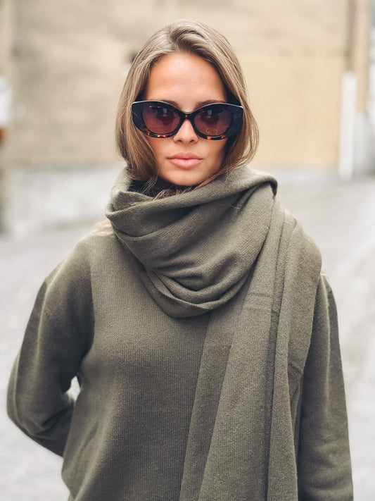 WHITE+WARREN Echarpe en Cachemire Olive