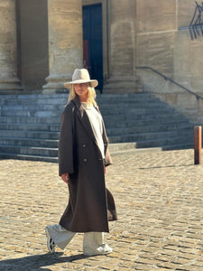 8PM Long Manteau Croisé Moka