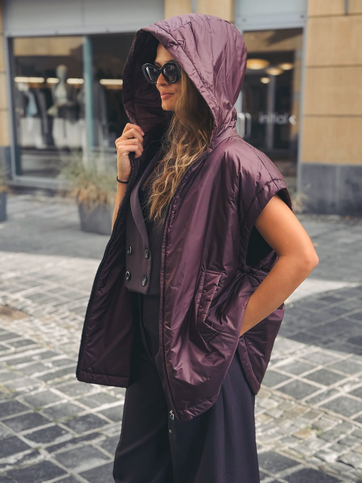 MAX MARA THE CUBE Gilet Ambra Bordeaux