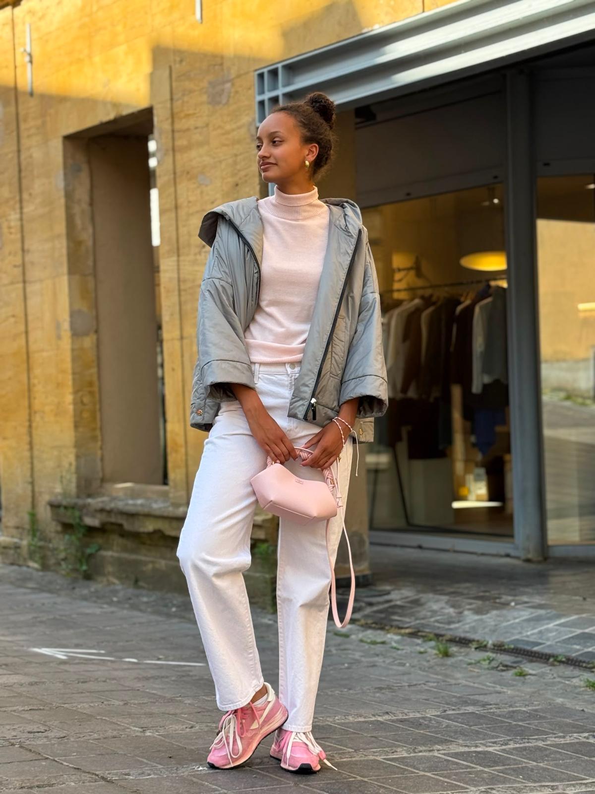 MAX MARA THE CUBE Manteau Matelassé Fiore Gris Acier