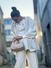 Charger l'image dans la galerie, Veste Oversize en Laine Gris Chiné Clair
