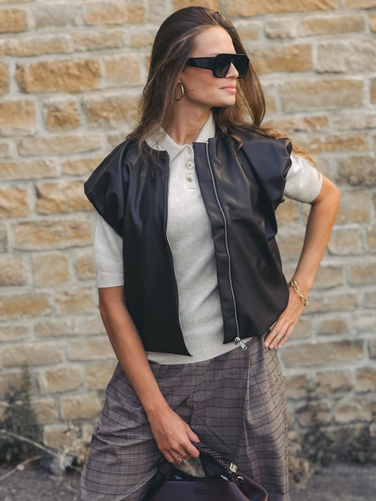 JOHNY Top en Cuir Vegan Kelly