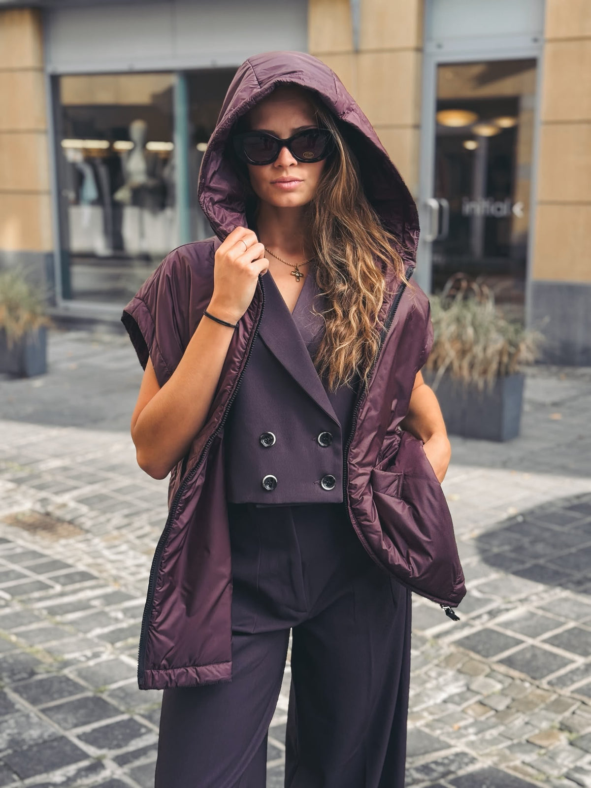 MAX MARA THE CUBE Gilet Ambra Bordeaux