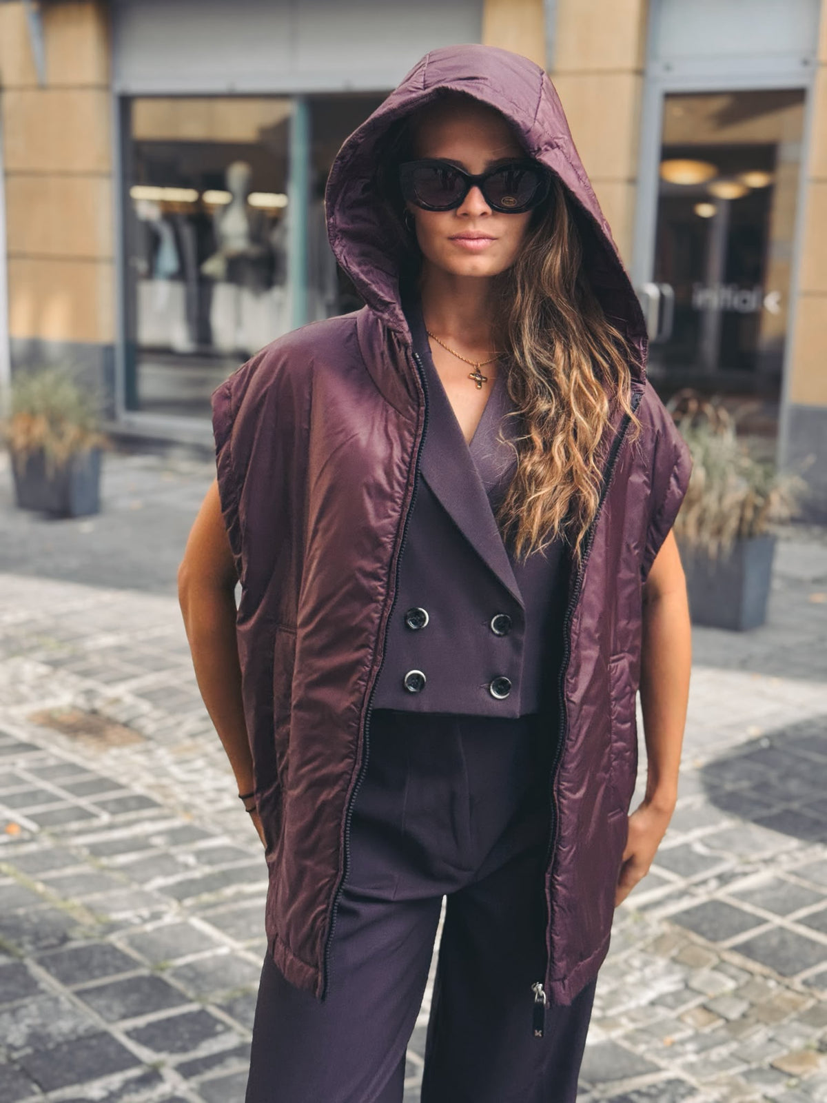 MAX MARA THE CUBE Gilet Ambra Bordeaux