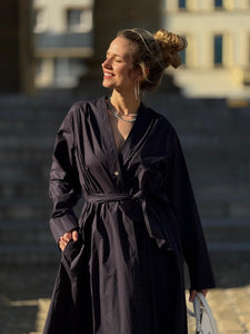 FORTE_FORTE Longue Robe Marine