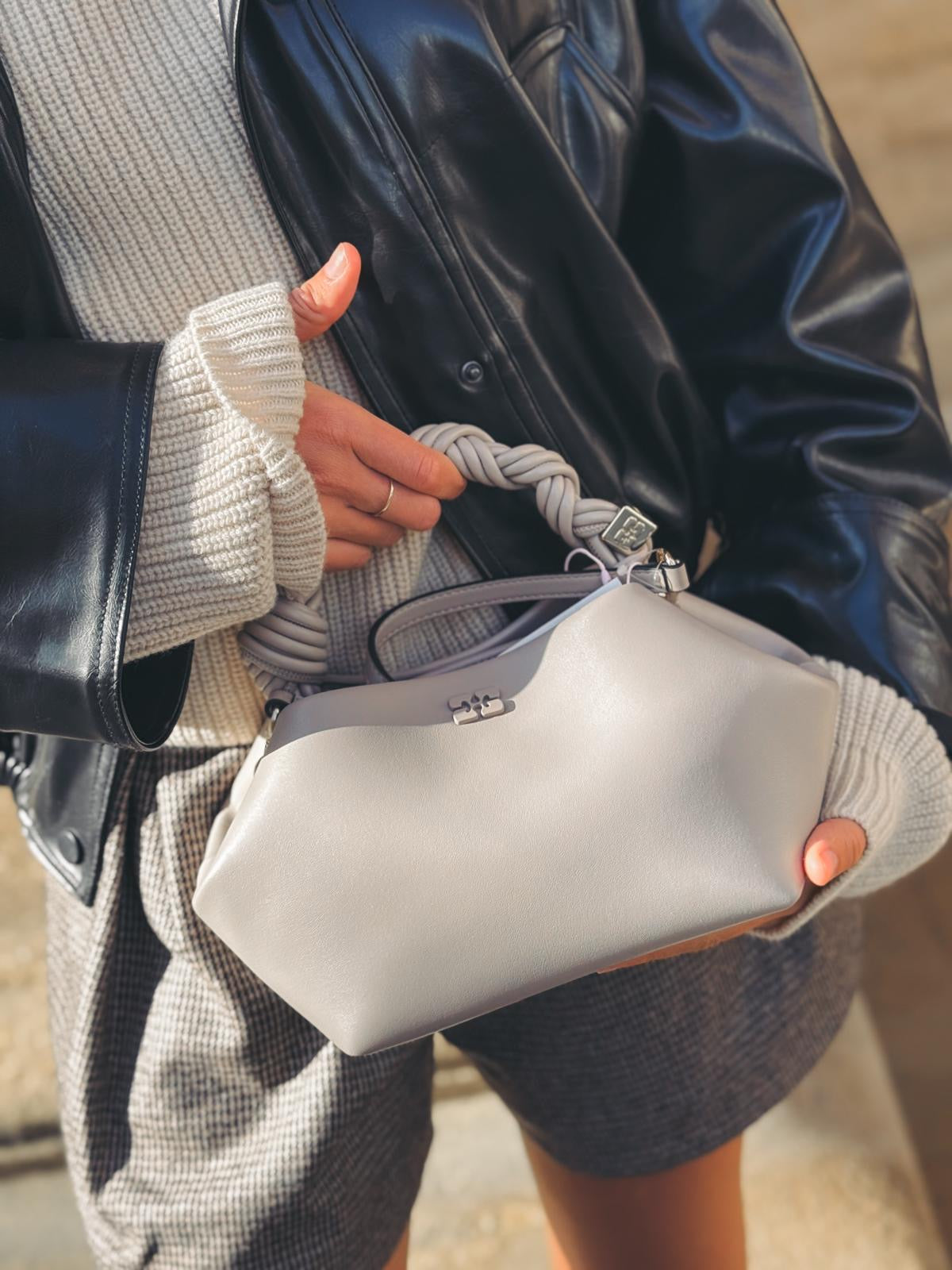 GANNI Sac Bou Small Oyster Gray