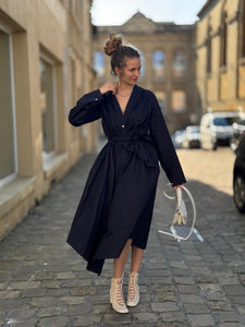 FORTE_FORTE Longue Robe Marine