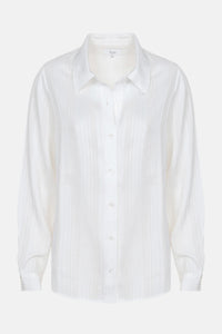 Daddy Oversized Shirt / White with Transparent Stripes
