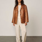 Charger l'image dans la galerie, BIRGITTE HERSKIND Veste en Cuir Marina Cognac Ciré
