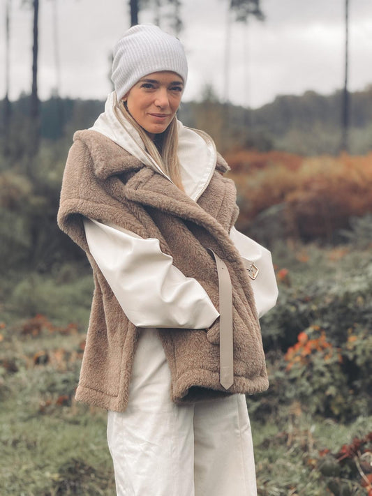 MAX MARA Manteau Teddy en Alpaga Bronze