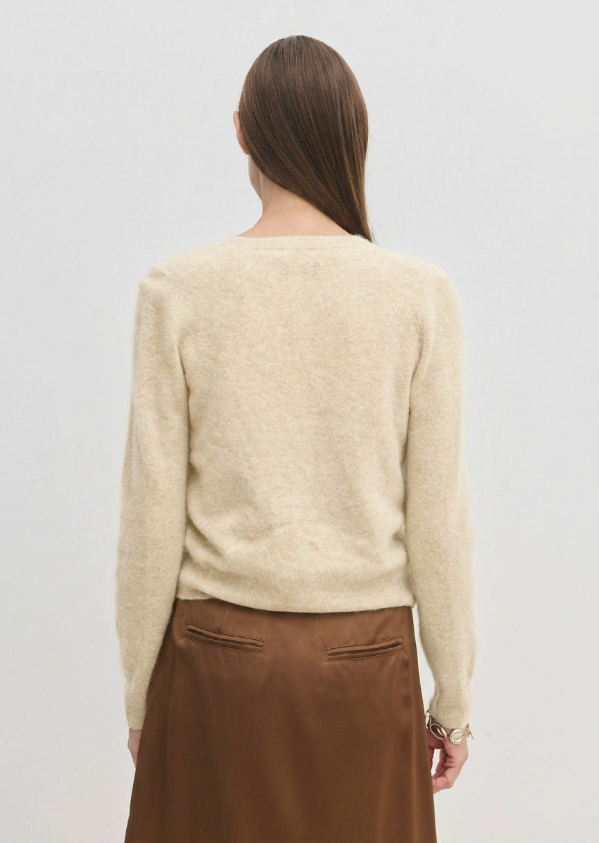 BIRGITTE HERSKIND Cardigan Roselle écru, détail