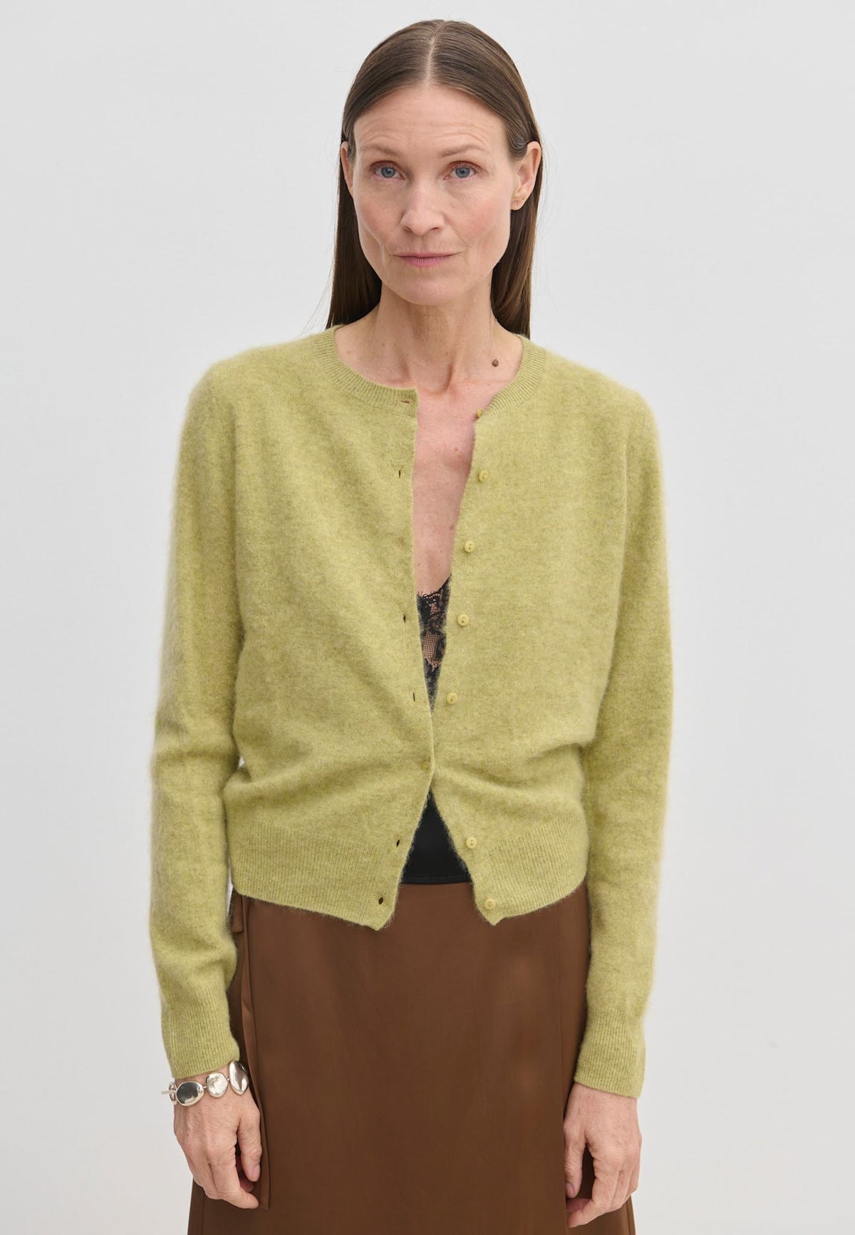 BIRGITTE HERSKIND Cardigan Roselle vert pâle, vue de face