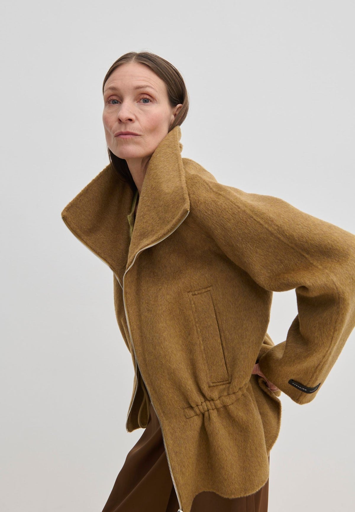 BIRGITTE HERSKIND Veste en laine Oscar camel, vue de face