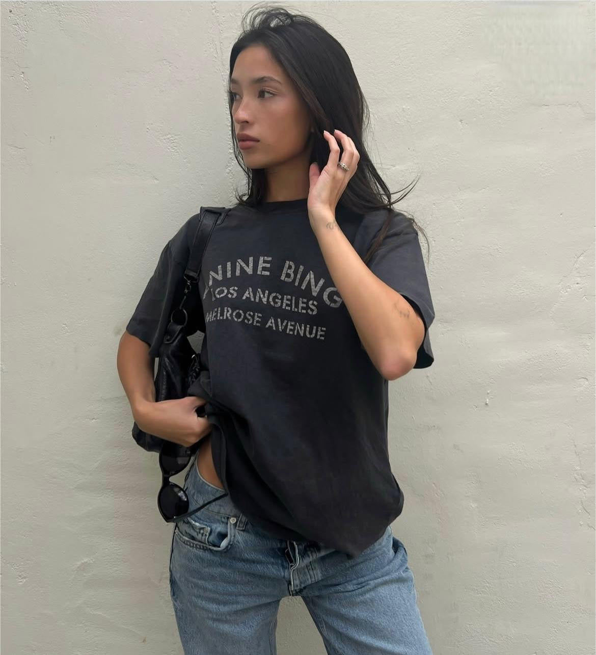 ANINE BING T-shirt Cade Melrose Stencil