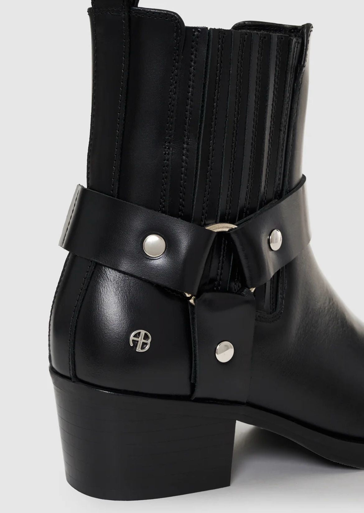ANINE BING Bottines Biker Mid Noir – vue 2
