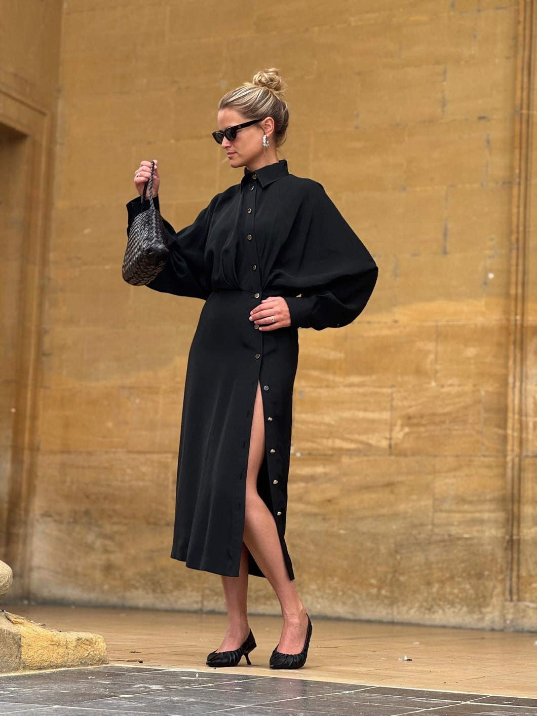 MaxMara Robe Chemise Asymétrique Noir