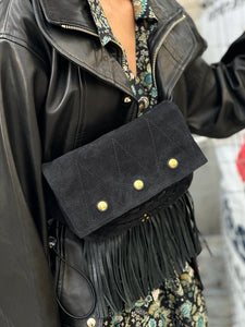 Sac Jerry banane Croûte Velours Noir Jérôme Dreyfuss