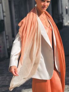 FALIERO SARTI Echarpe Madeleine Dégradée Beige Brique