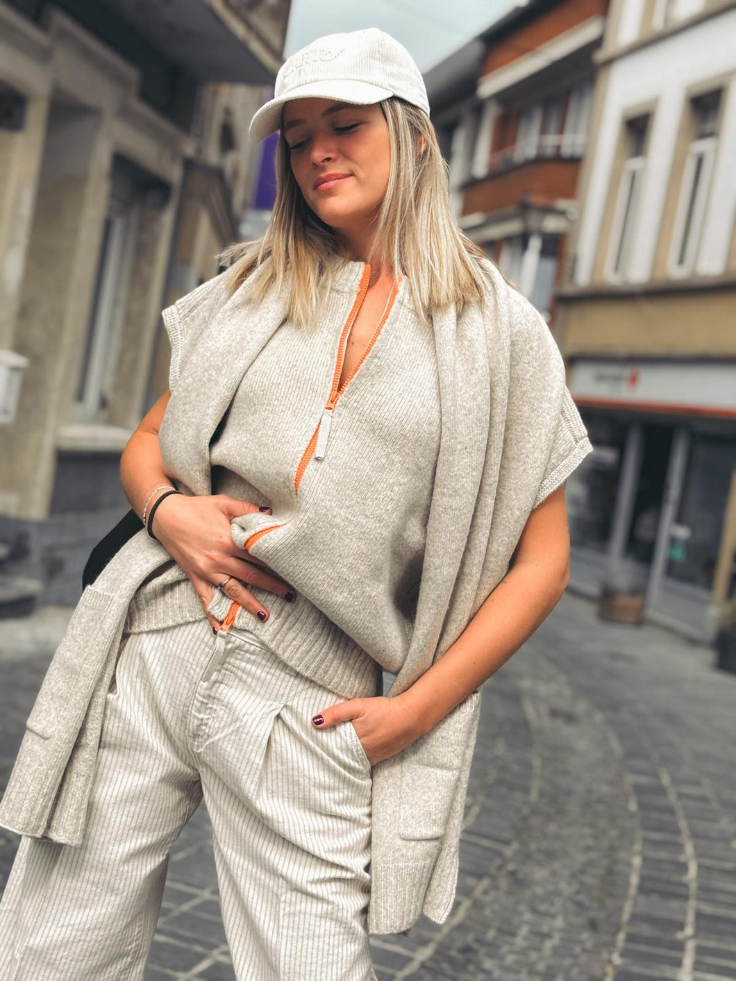 ABSOLUT CASHMERE Cardigan Giorgia Gris Perle