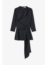 Charger l'image dans la galerie, GANNI Cady Crepe Draped Mini Dress - Black
