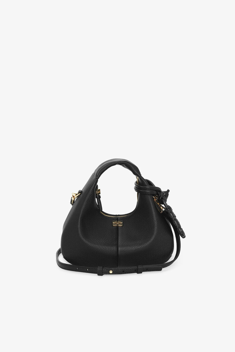 GANNI Hobo Mini Grained - Black