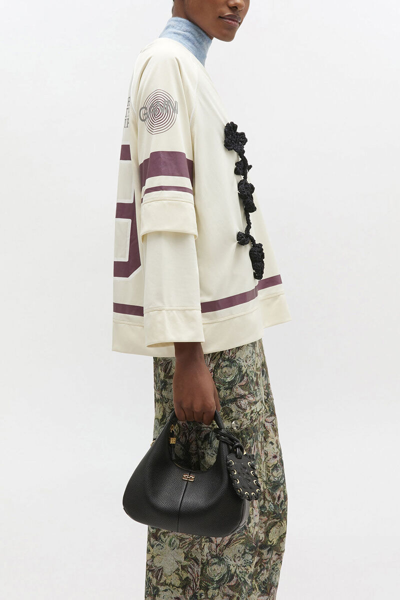 GANNI Hobo Mini Grained - Black model