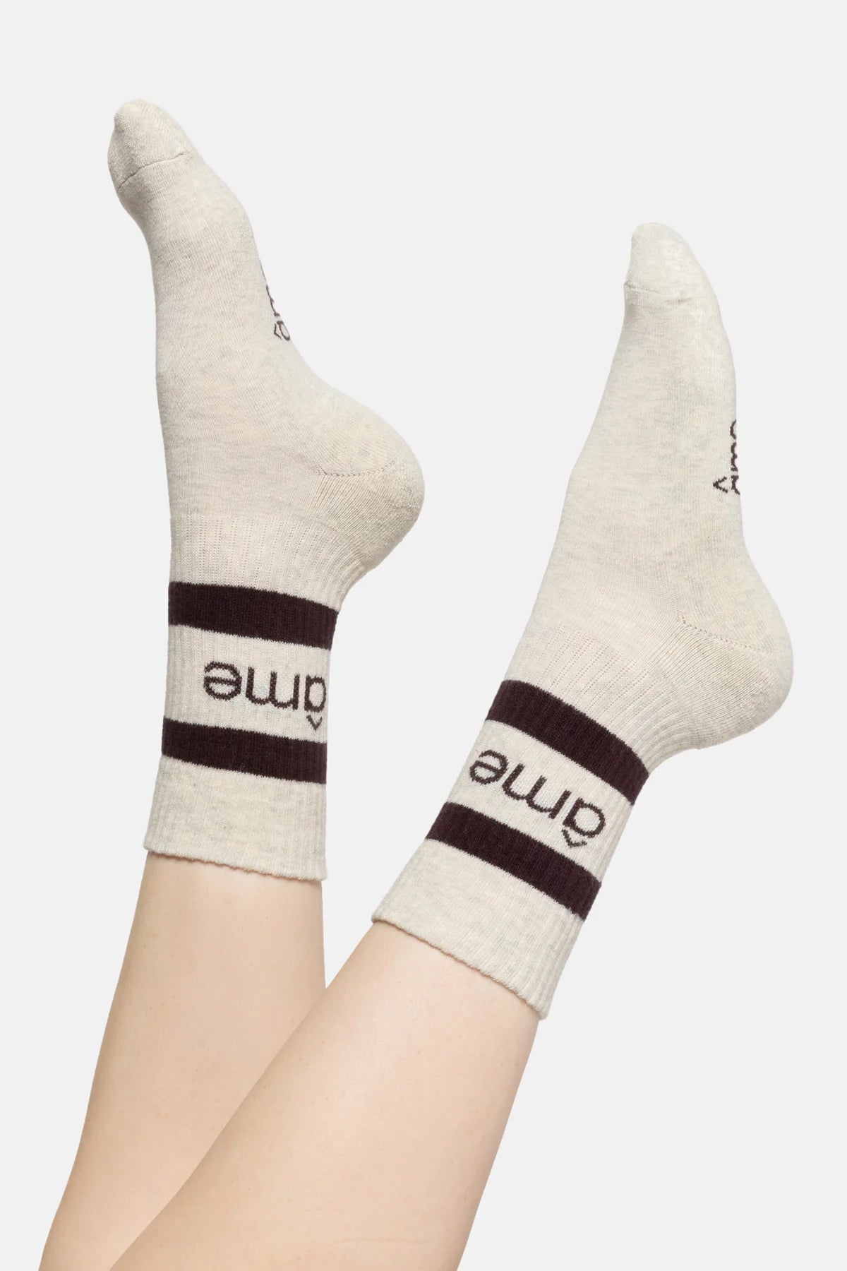 AME Chaussettes Diego Ivoire Chiné et Prune