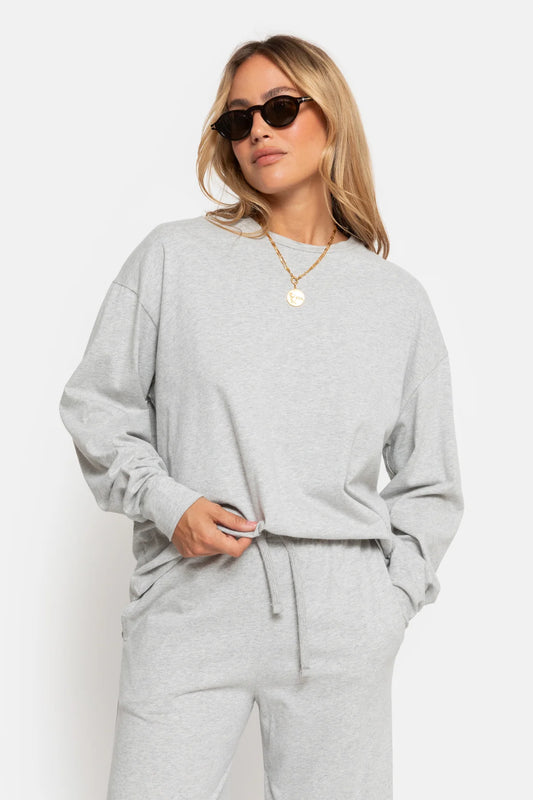 AME T-shirt Manches Longues Orbit Gris Chiné